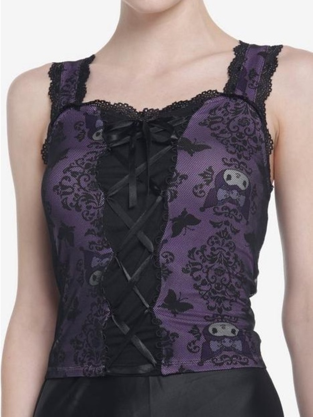 NWT Hot Topic Kuromi mesh lace sweetheart tank.  Size small